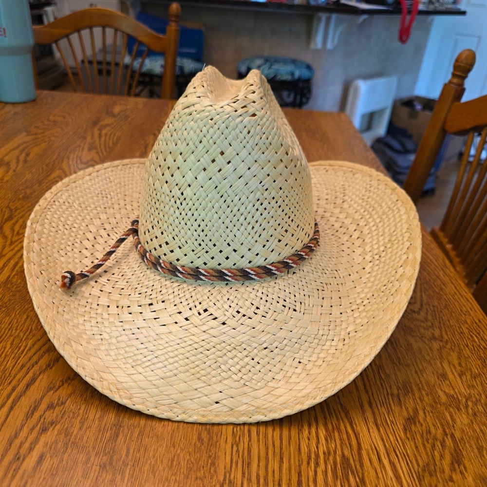 Resistol Hawkeye Straw Cowboy Hat Natural Poly Hemp Made in Texas USA S7061 - Picture 3 of 14